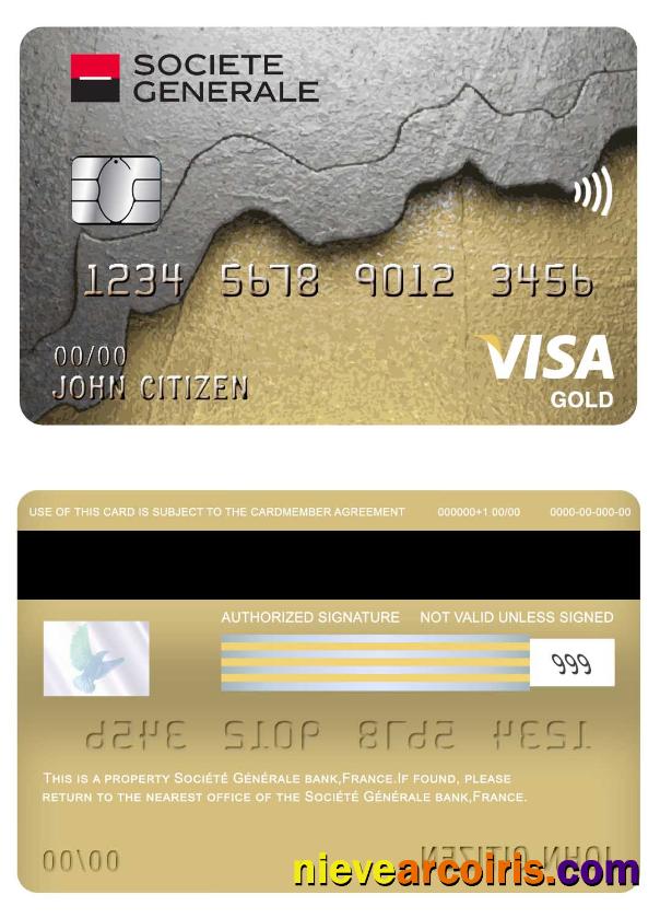 France Société Générale bank visa gold card